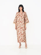 Reversible Abaya in Deep Red and Gold