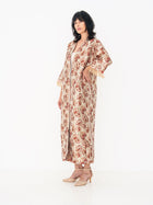 Reversible Abaya in Deep Red and Gold