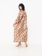 Reversible Abaya in Deep Red and Gold