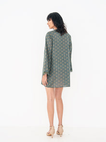 Printed Mini Kaftan in Grey