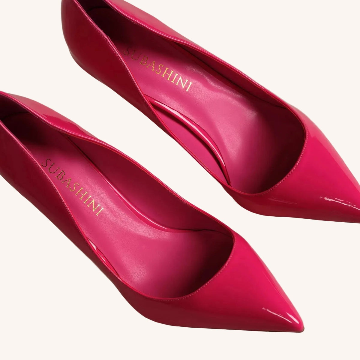Fuchsia Mirror Stiletto Pumps  by Subashini Heels