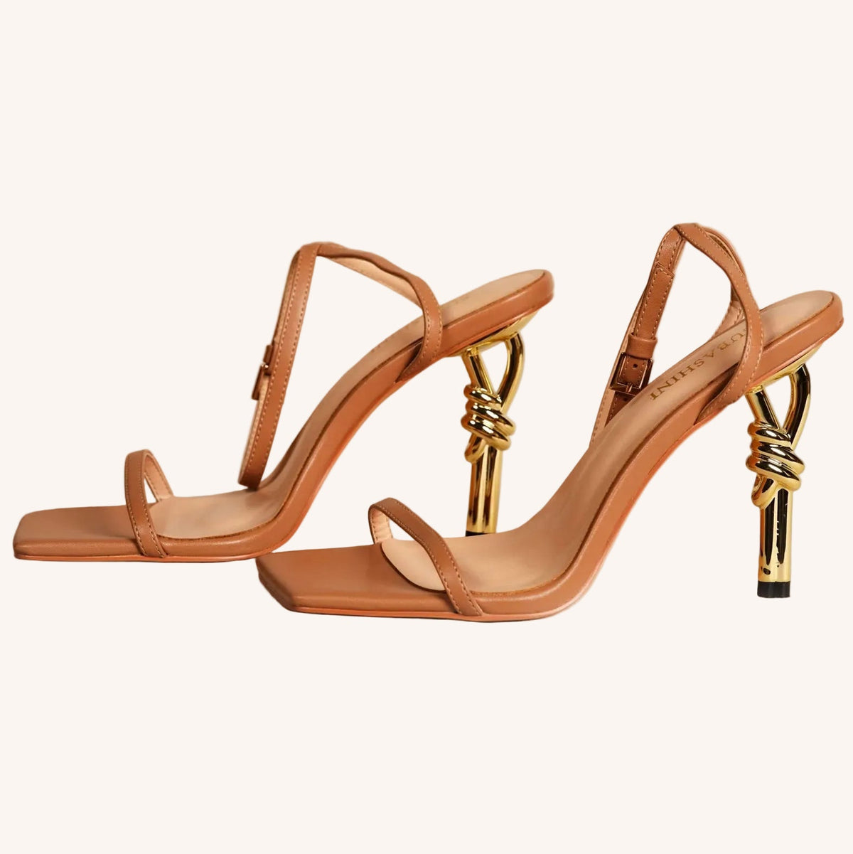Sculpted Aura Gold Sandals by Subashini Heels
