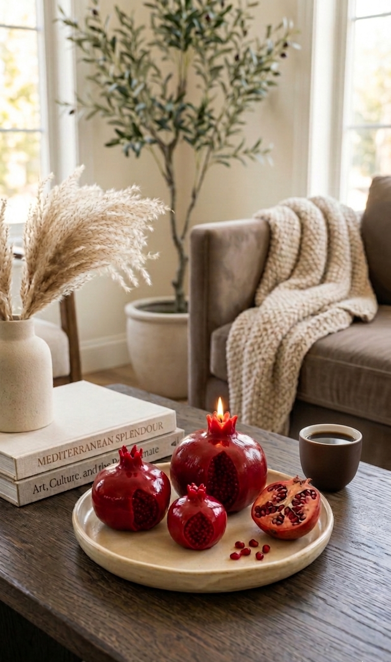Shiny Pomegranate Candles