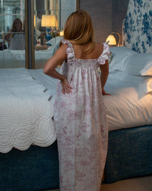 Pink Jaipur Toile nightdress with scalloped neckline by Love Letters x
