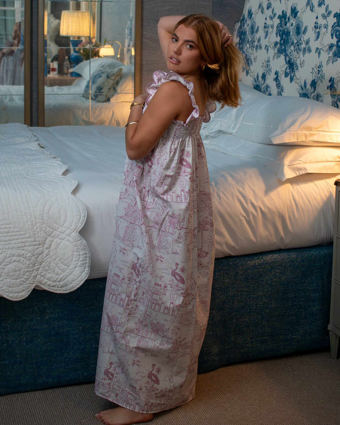 Pink Toile Nightie in organic cotton by Love Letters x