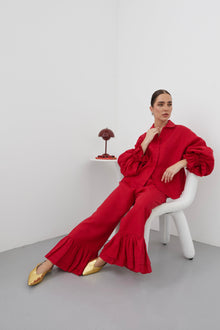The Crimson Linen Set