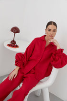 The Crimson Linen Set