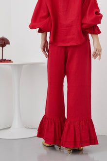 The Crimson Linen Set