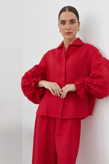The Crimson Linen Set
