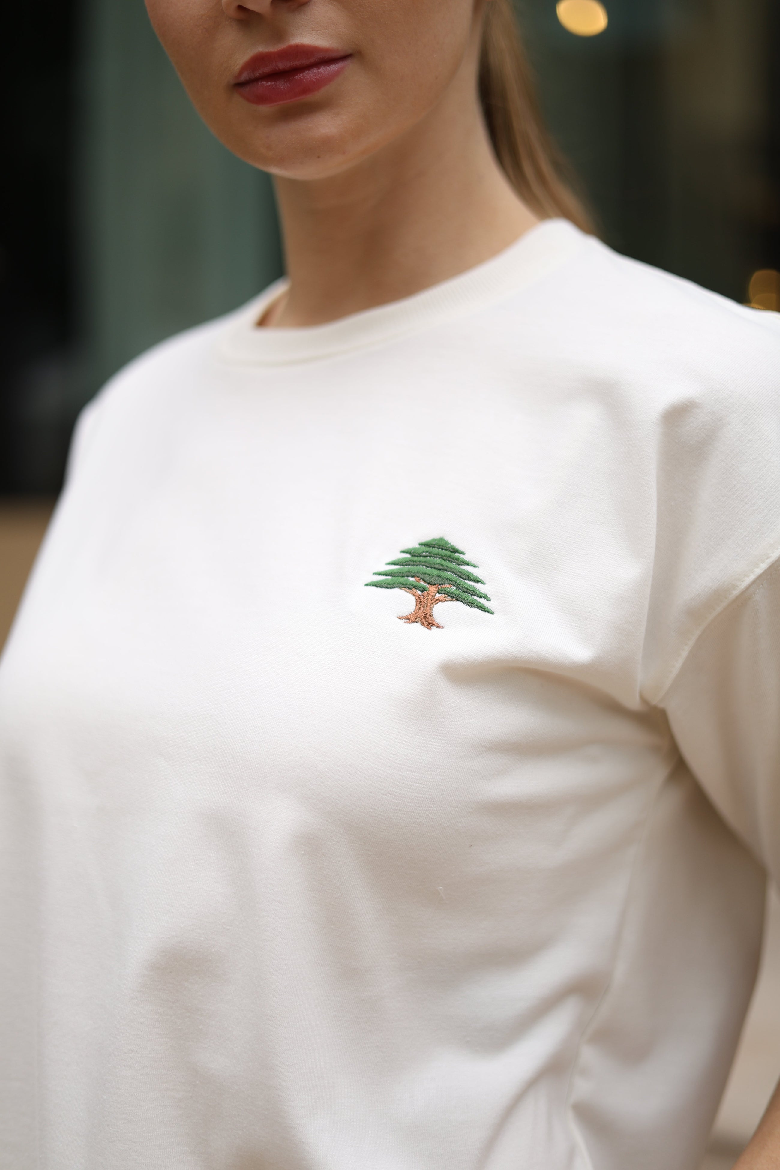 Rooted in Peace off-white oversized T-shirt