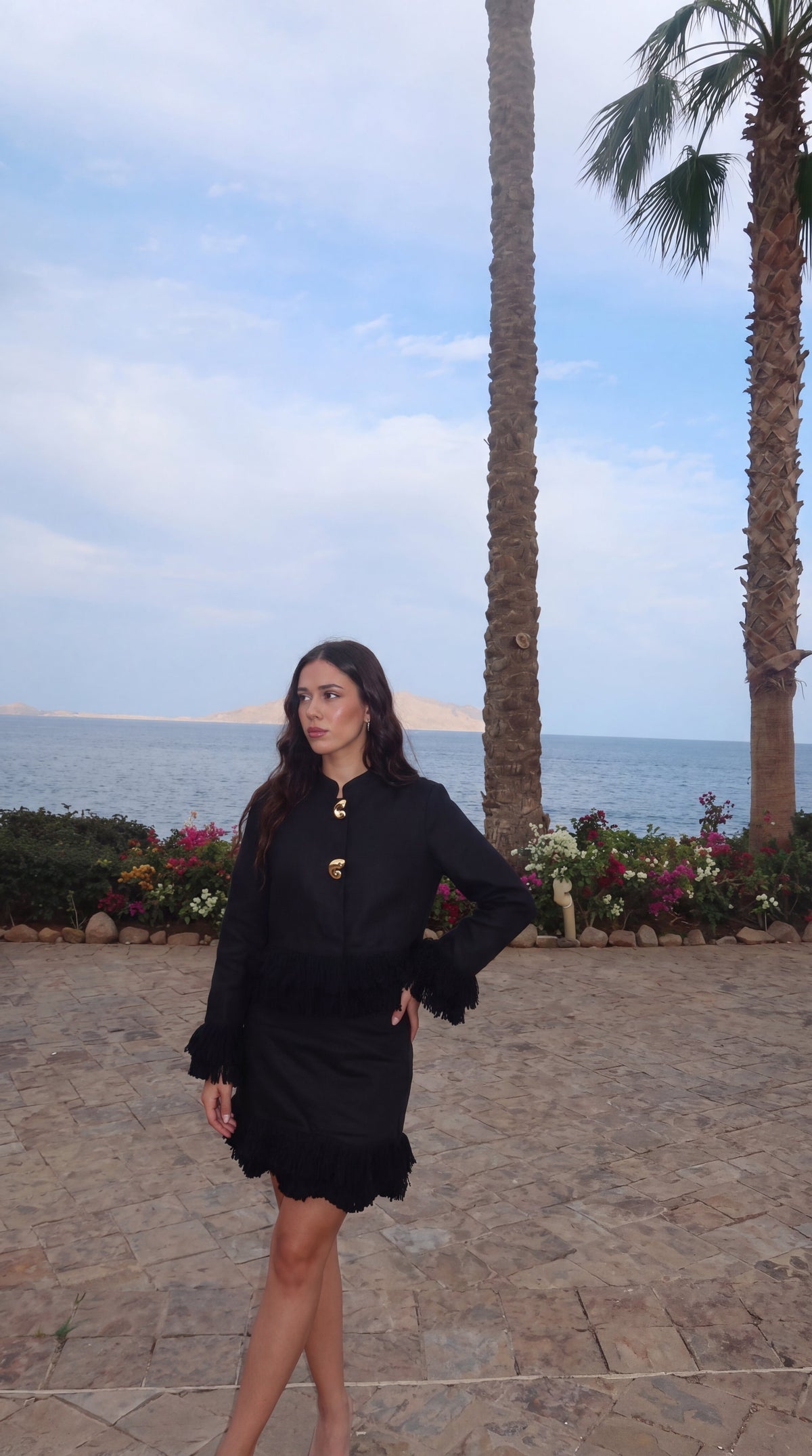 Whip Black Linen Skirt