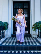 Pink Toile babydoll long pyjama set in organic cotton by Love Letters x