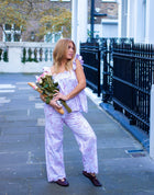 Pink Toile babydoll long pyjama set in organic cotton by Love Letters x