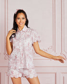 Pink toile scallop edge pyjamas by love letters x