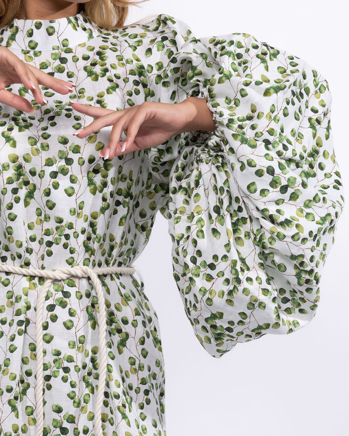 Mahaba Balloon-Sleeves Maxi Dress