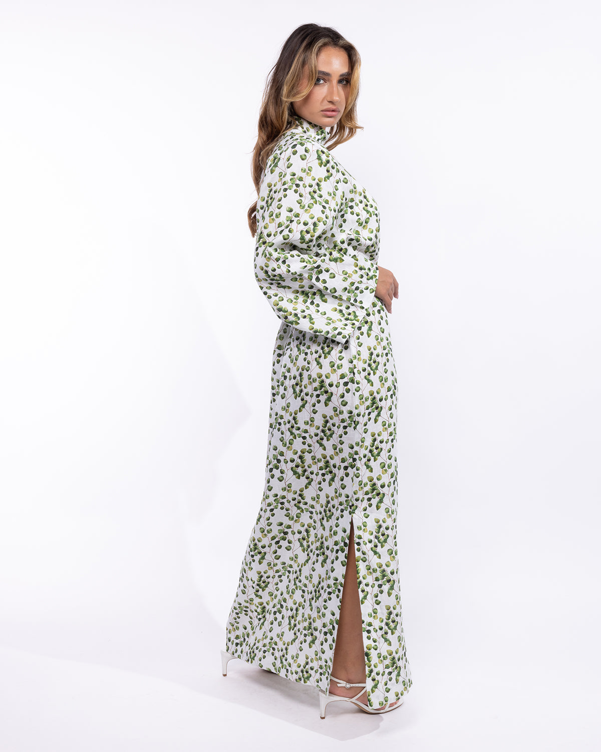 Mahaba Graceful Draped Sleeve Maxi Dress
