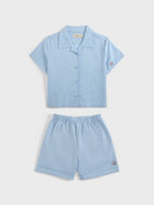 Powder Blue Linen Blend Co-Ord Set