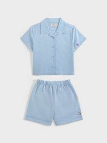 Powder Blue Linen Blend Co-Ord Set