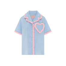 Front detail of the Dolce Azzurro Short Pyjama Set by Love Letters x