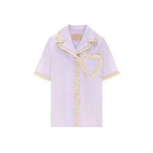 Front detail of the Dolce Violetta Short Pyjama set by Love Letters x