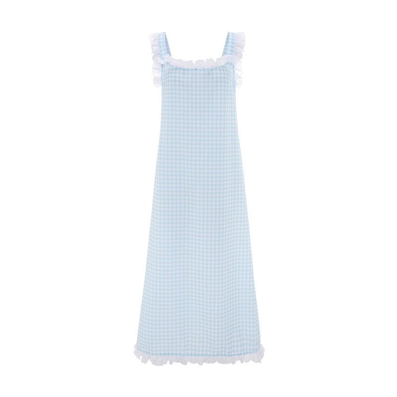 Dolce Gingham Azzurro Sleep Dress