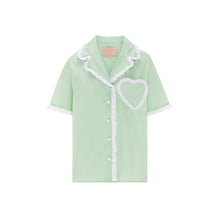 Front detail of the Dolce Pistachio Short Pyjama by Love letters x