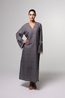 Printed Long Kaftan in Multicolour