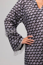 Printed Long Kaftan in Multicolour