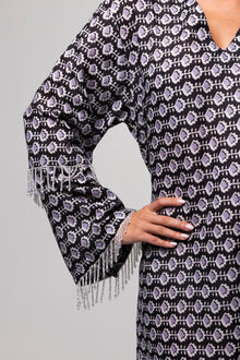 Printed Long Kaftan in Multicolour