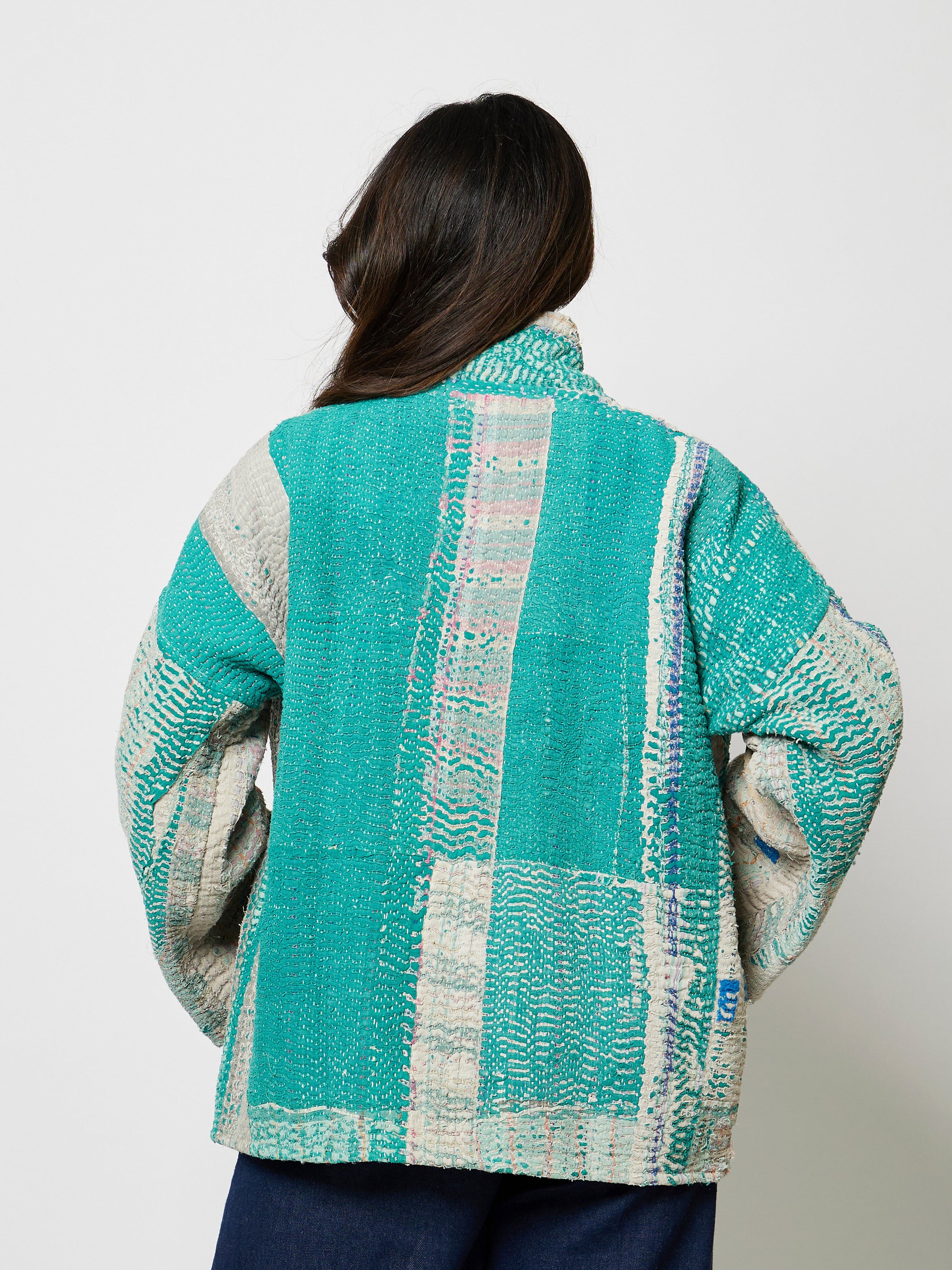 Back detail of the Maison Kantha Jacket by Kyshmysh