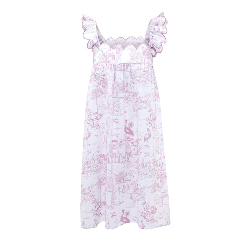 Pink Toile Nightie in organic cotton by Love Letters x