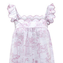 Pink Jaipur Toile nightdress with scalloped neckline