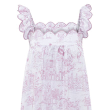 Organic cotton Pink Toile nightie with frill sleeves Love Letters x