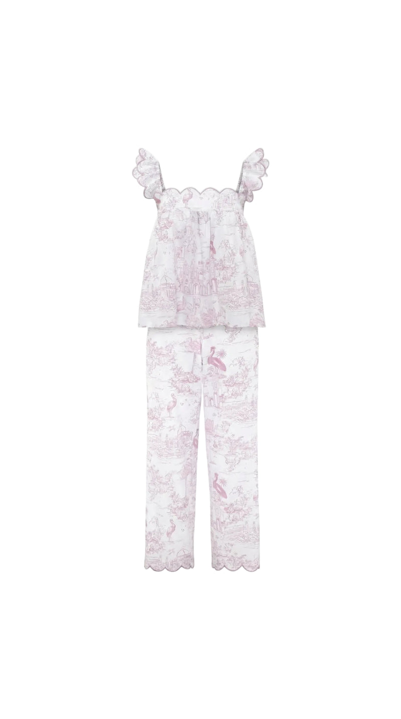 Pink Toile Babydoll Long Pyjama