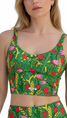 Flex Printed V-Neck Bra