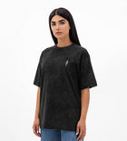 Falcon Black Stonewashed Oversized T-Shirt