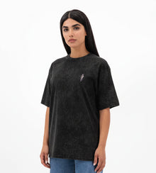 Falcon Black Stonewashed Oversized T-Shirt