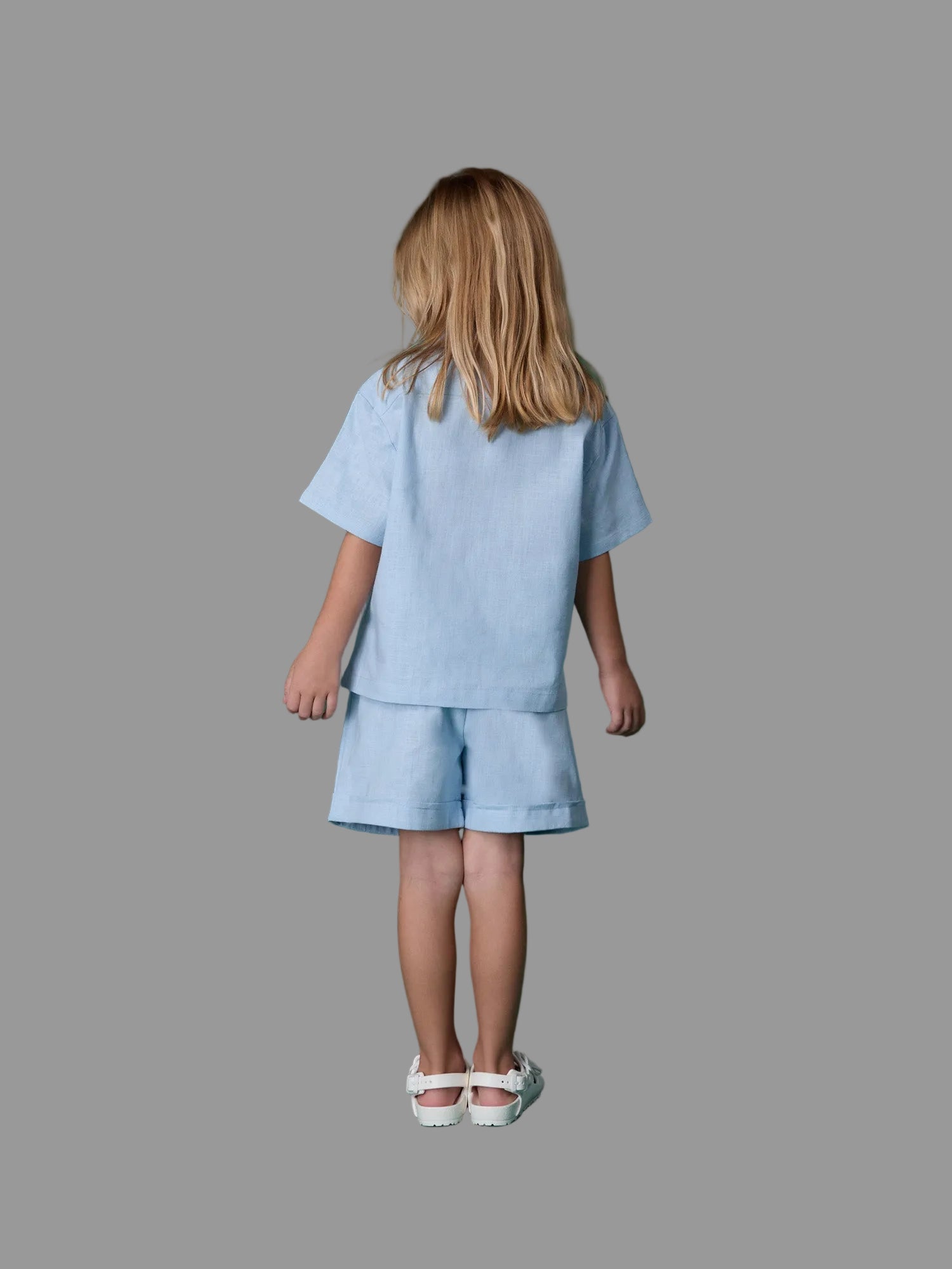 Powder Blue Linen Blend Co-ord Set