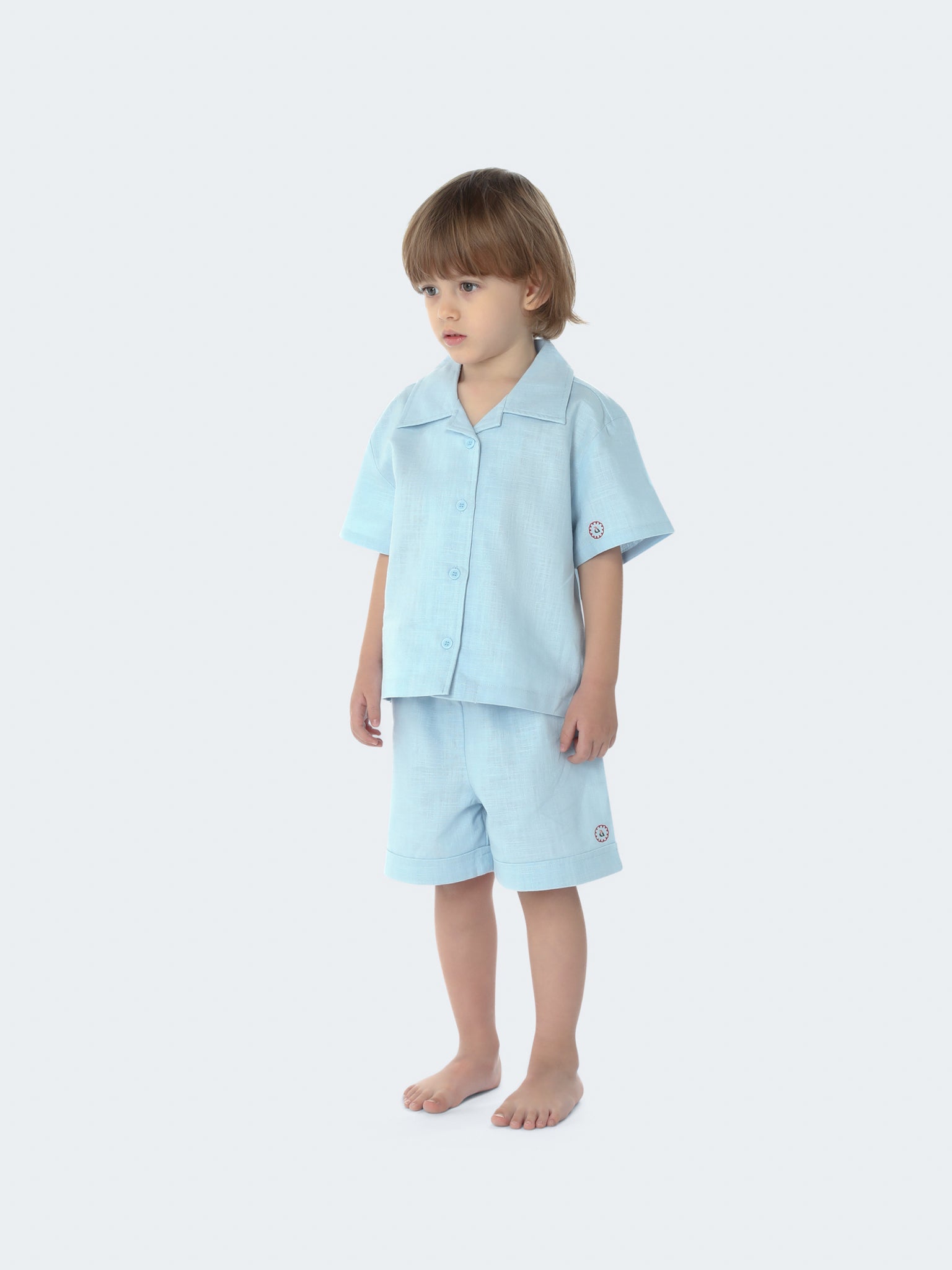 Powder Blue Linen Blend Co-Ord Set