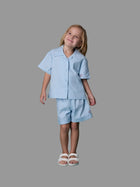 Powder Blue Linen Blend Co-ord Set