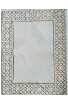 The Arabesque Embroidered Table Placemats from raw cotton - Bronze