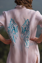 Karma Striped Cotton Shirt with Embroidery 