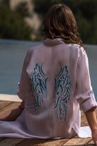 Karma Striped Cotton Shirt with Embroidery 