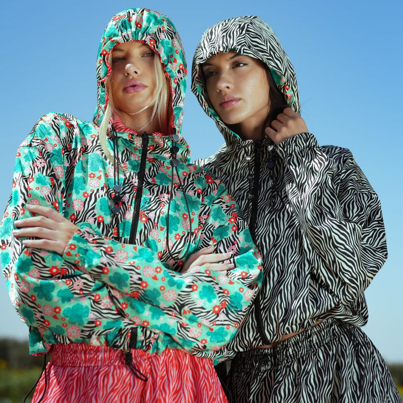 Bloom Reversible Cropped Hoodie Jacket - 