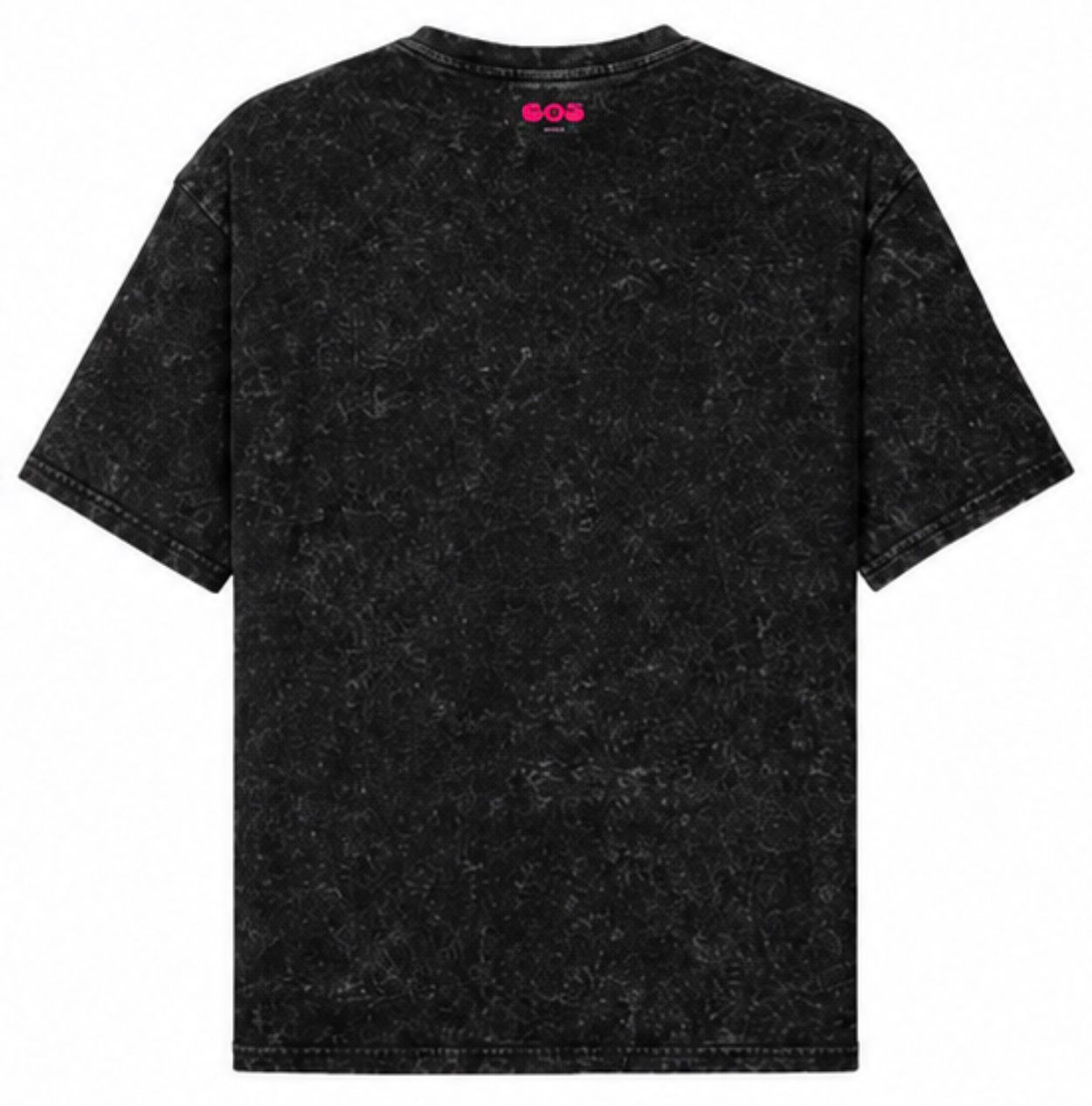 EOS Acid Washed Oversized Tee with Flower Motif - 
