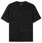 EOS Acid Washed Oversized Tee with Flower Motif - 