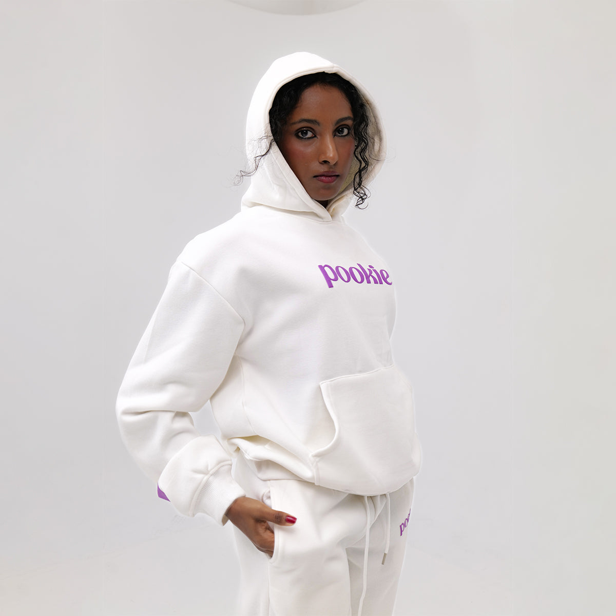 The Cupid White Matching Hoodie and Sweatpants set