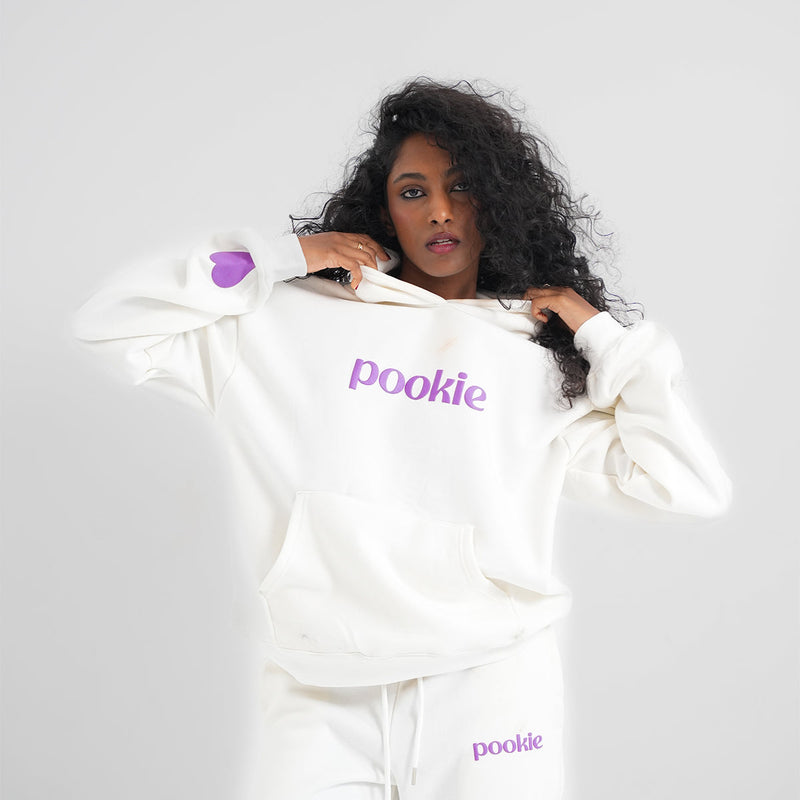 The Cupid White Matching Hoodie and Sweatpants set