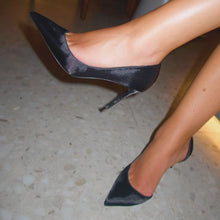 Model wearing the Amira Stiletto Pumps by Subashini Heels