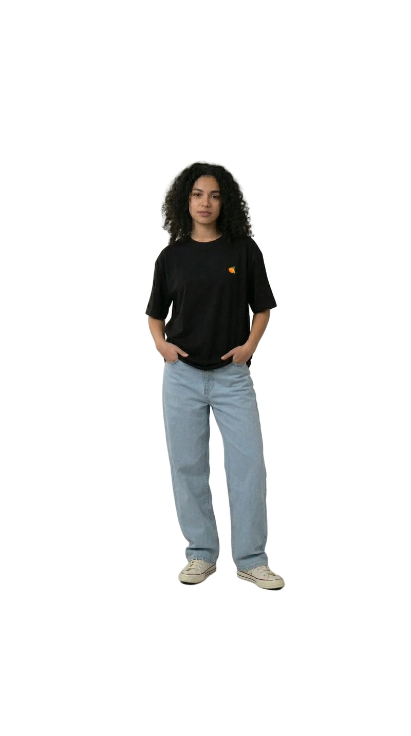 Bortuqalla Black Oversized T-Shirt